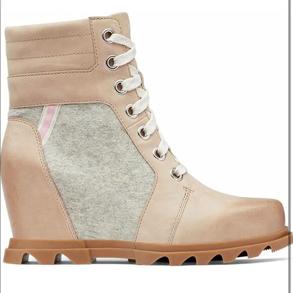SOREL Women's Joan of Arctic Wedge III Lexie Boot Waterproof Leather Wedge Boots - Picture 1 of 3